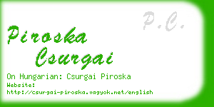 piroska csurgai business card